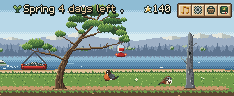 Animation: a click moves the view in close to an American Robin; a slow stroke on its back brings hearts.